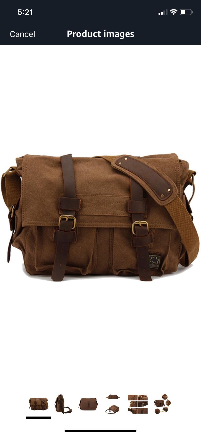 BRAND NEW WITH TAGS!!! Clelo Sechunk Vintage Military Canvas & Leather Laptop Messenger Bags Satchel