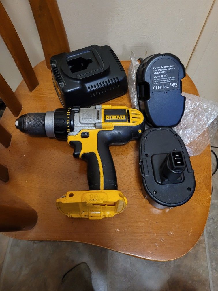 Dewalt DCD950 Hammer Drill With 2 New Batteries