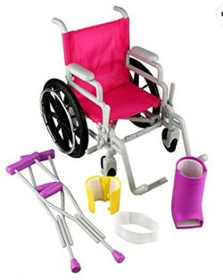 Click and play doll wheelchair and crutches  Play Set
