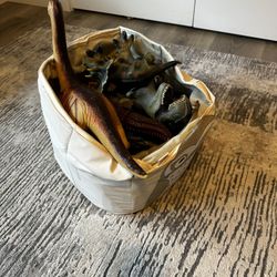 Box Of Dinosaurs And Animal Toys