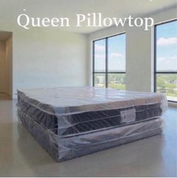 Queen Pillow Top Mattress Set $209 | Brand New