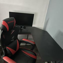 Gamer table. Price includes table and chair.