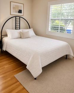 Metal queen bed frame only
