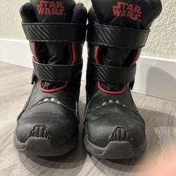 Star Wars Storm Trooper Boys Snow Winter Black Boots Kids/Toddler 12!