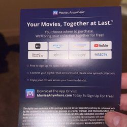 4K Movie Digital Codes Trade For Discs