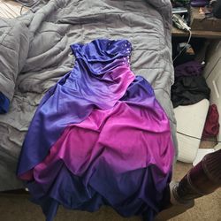 Ombre Purple Pink Ballgown Dress