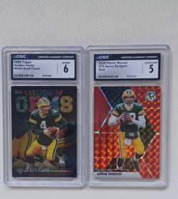 CGC Graded Brett Favre & Aaron Rodgers Card Lot