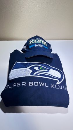 Seahawks 1st Ever Super Bowl Win Hoodie & Hat Bundle - Men's M