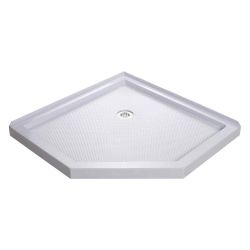 Neo-Angle Shower Pan Base, White