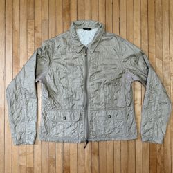 VTG Barbour Harrogate Quilted Full Zip Jacket Beige Ecru Bone Women’s Sz. 14