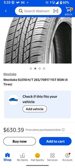 Westlake SU318 H/T 265/70R17 115T BSW (4 Tires)