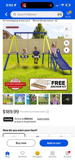Kids swing play set