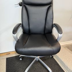 Brand New Black Vegan  Leather Tall Back Height Adjustable Reclining Executive Office Chair 