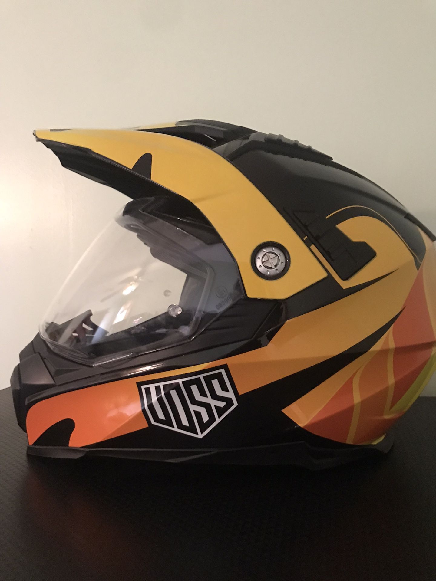 Voss 601 Dual Sport Orange Geo-trek Helmet