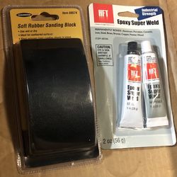 NEW! Sanding Block & Industrial Epoxy Combo (Harbor Freight/Warrior) - $7