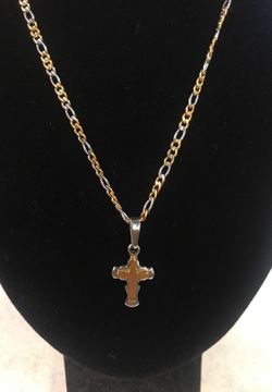 Brand New Stainless Steel Two-Tone Chain & Charm Set