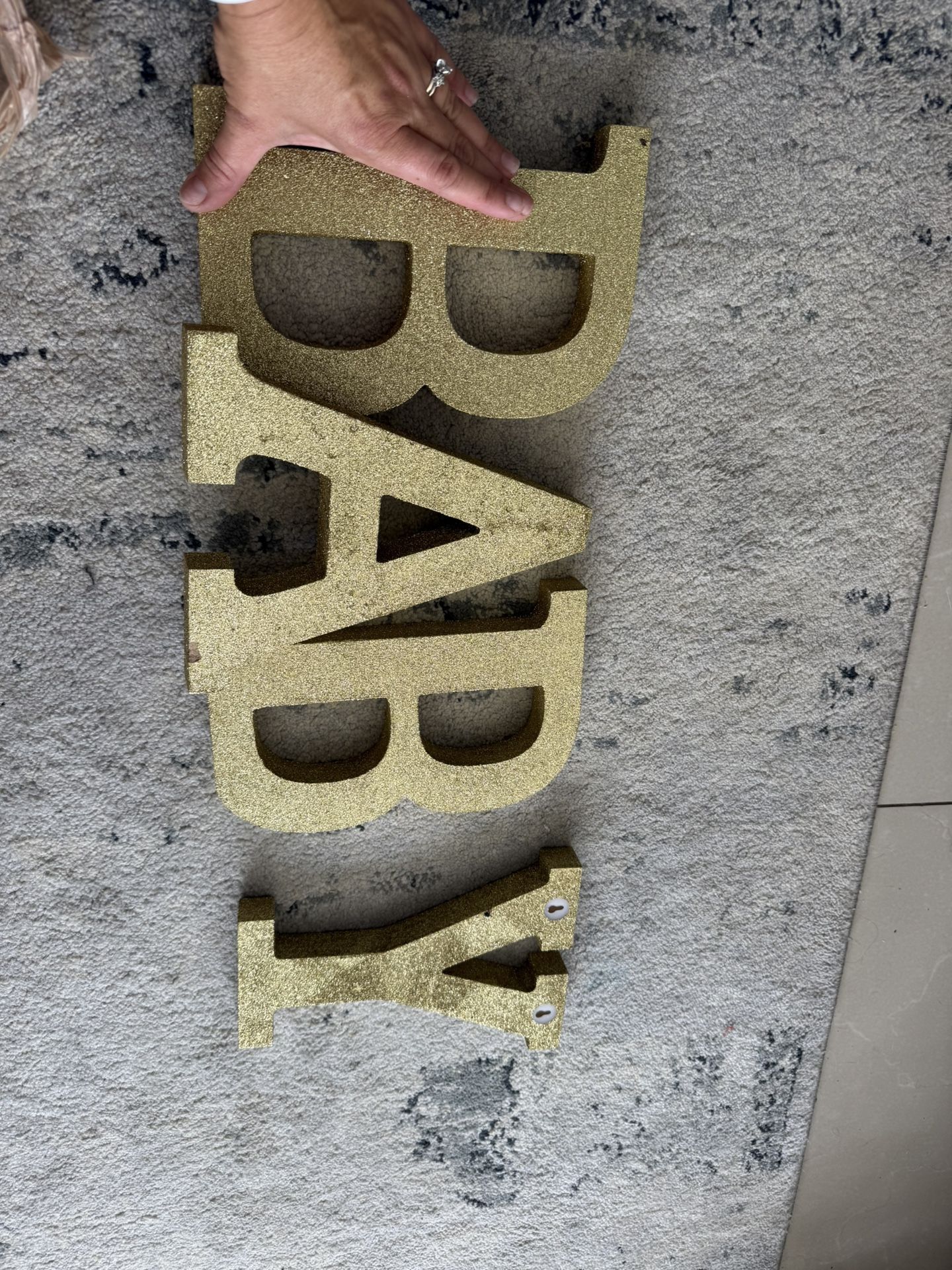 BabY Sign Gold Glitter