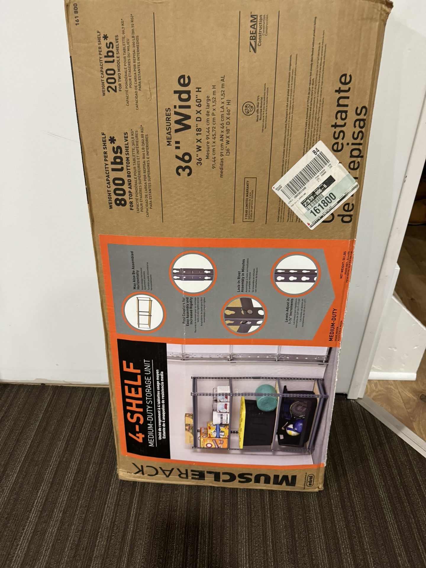 36” Wide Shelf. Brand New