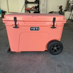 Yeti Tundra Haul Wheeled Cooler - Coral - Limited Edition