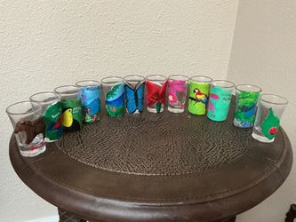Hand-Painted Costa Rica Souvenir Shot Glasses - Set of 12
