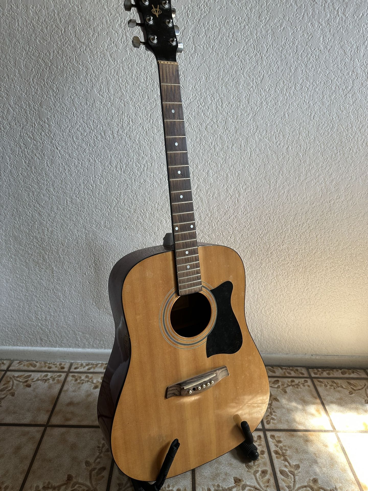 Ibanez acoustic guitar with stand