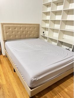 Queen Bed Frame and Mattress