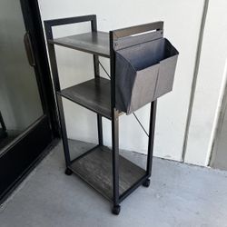 New In Box 3 Tier Rolling 20x14x42 Inch Tall Microwave Stand Printer Shelf With Side Organizer 