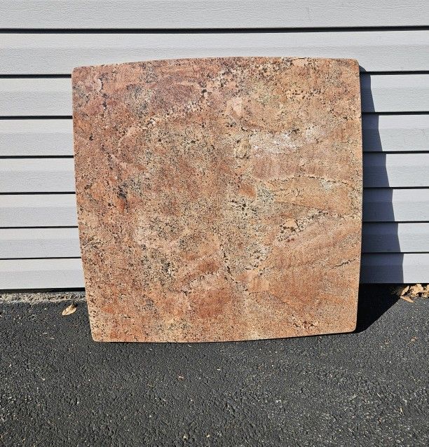 Granite Tabletop – 32" x 32" Polished Red Granite with Bullnose Edge