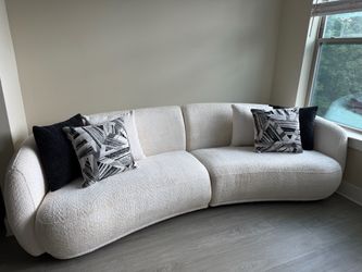 Curved Boucle Sectional Sofa