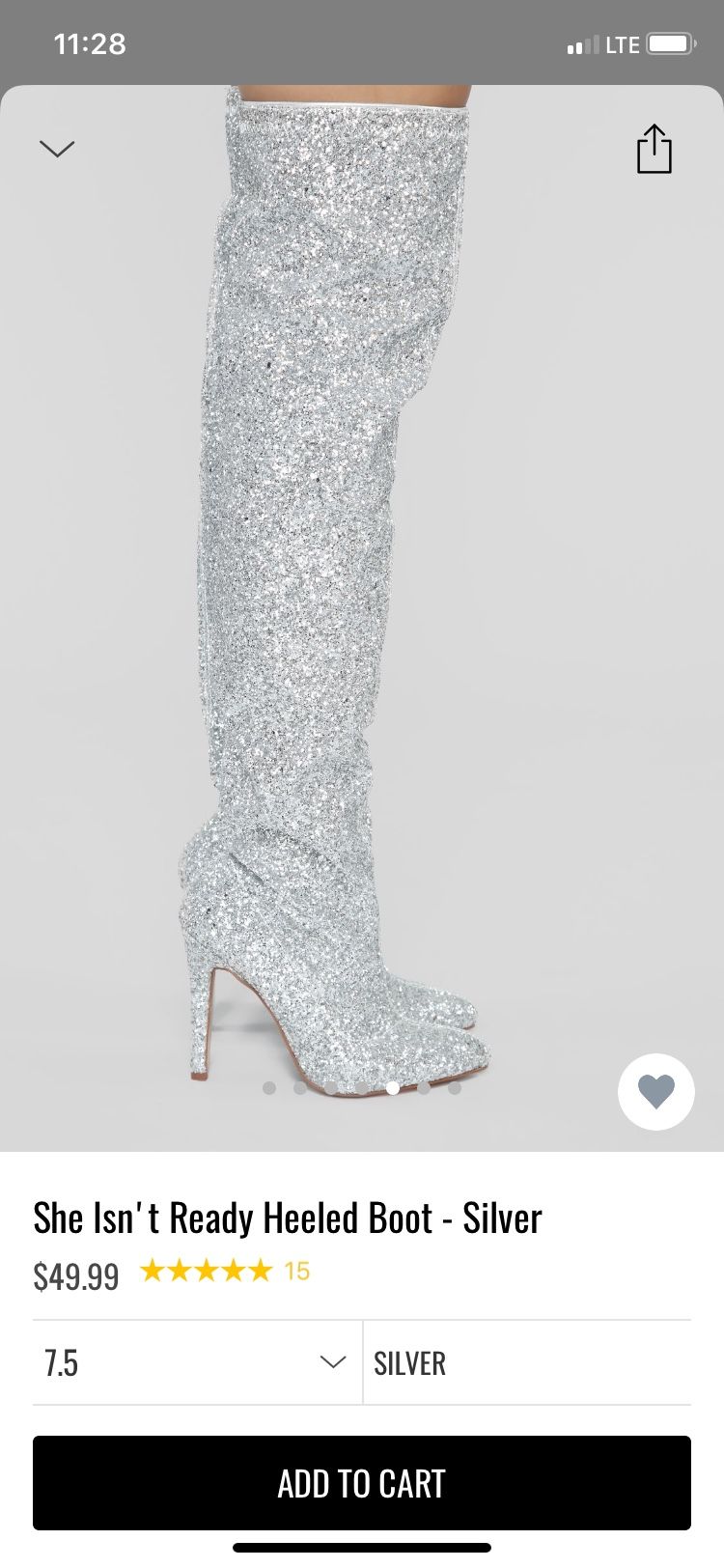 Silver thigh high boots size 7.5 brand new