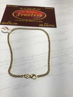 14 kt gold , 9” ankle bracelet