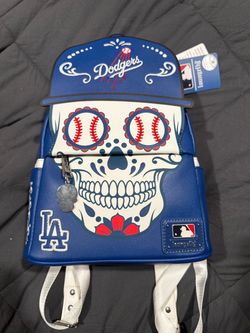 Loungefly MLB LA Dodgers Sugar Skull Mini Backpack