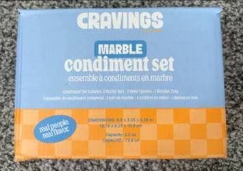 Brand New Cravings Marble Condiment Set