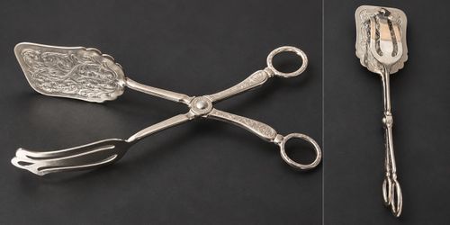 Antique silver tongs