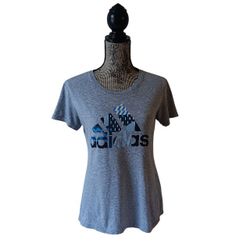 Adidas women's gray short-sleeve graphic t-shirt size S