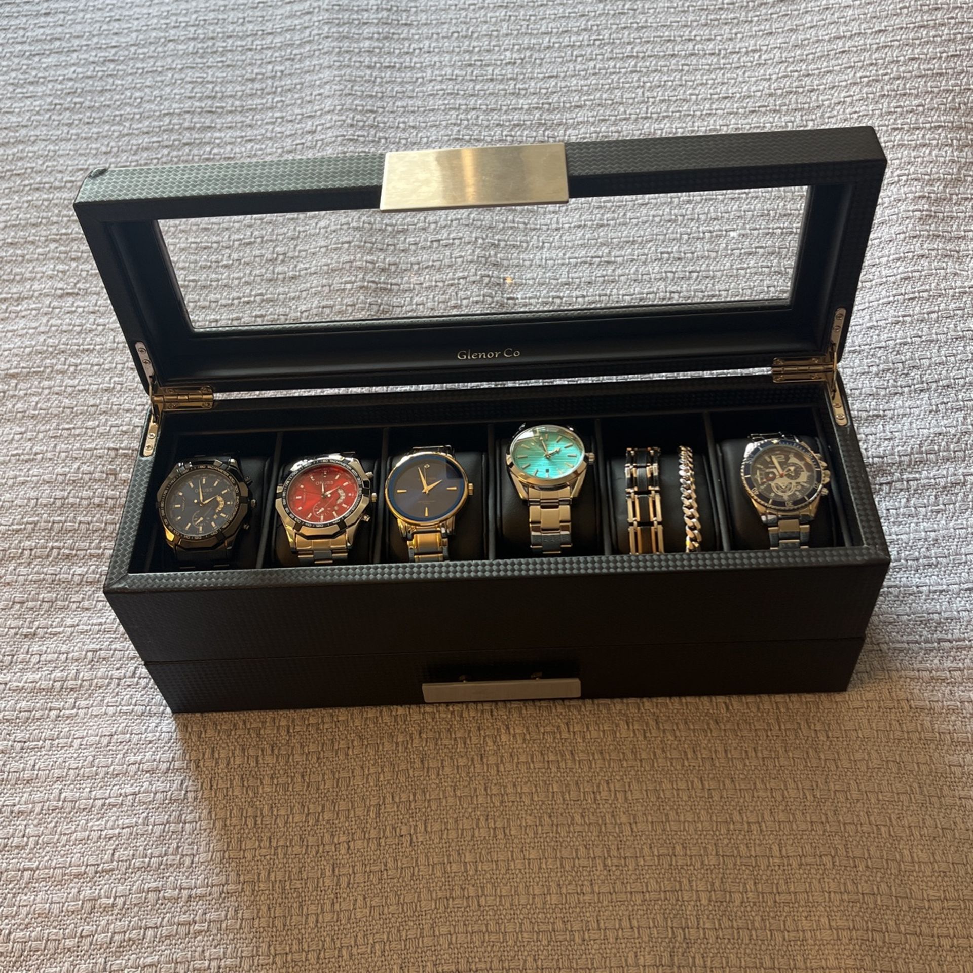 Luxury Watch Box With Valet Drawer