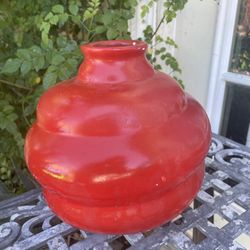 Wine / Burgundy Red Colored Metal Flower Vase