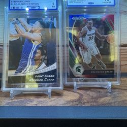 2018 Leaf LE Stephen Curry / 2021 Panini Prizm Draymond Green (Red,White,Blue)