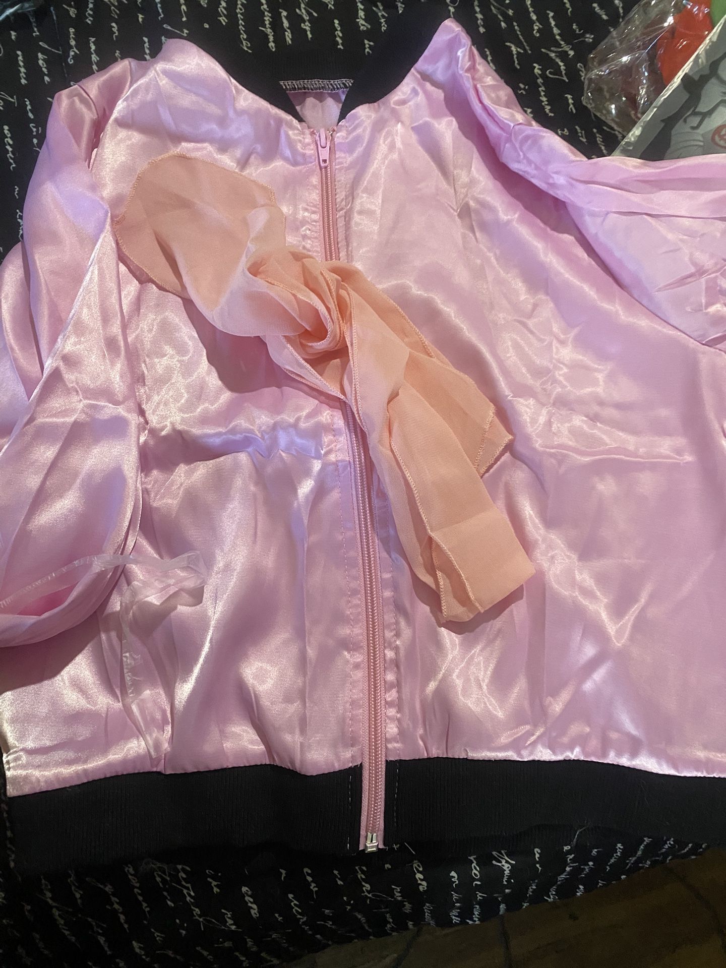 Grease Pink Ladies Costume Jacket And Scarf Only New Age 12-14 Year Old 