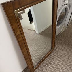 Art Deco Mirror With Wood Trim Mid Century Modern