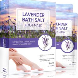 Foot Peel Mask, Lavender Foot Mask Natural Exfoliator for Dry Dead Skin, Callus, Peeling Foot Mask Repairs Heels & Removes Cracked Feet & Rough Heels 