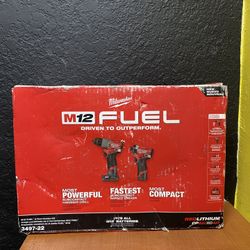 Milwaukee 3497-22 M12 FUEL 12V Cordless Li-Ion 2-Tool Combo Kit w/ 2 Batteries