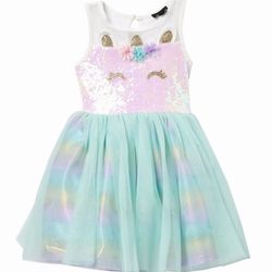 Zunie Sequin And Mesh Unicorn Dress-5T