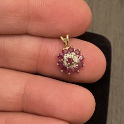 Gold Ruby Diamond Pendant