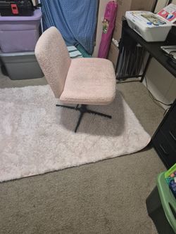 Computer chair and rug