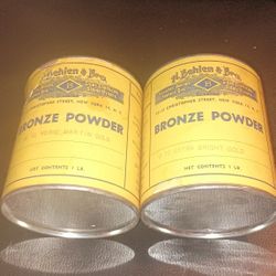 2 - 1 Pound H. Behlen & Bro Bronze Powder Full Cans