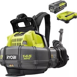 RYOBI RY40440 145 MPH 625CFM 40V Lithium-Ion Cordless Backpack Leaf Blower Kit 