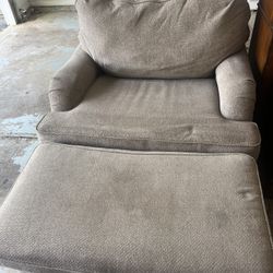 Two Gray Chairs And Ottoman