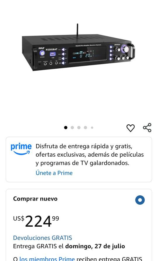 Pyle Bluetooth 3000W 2-Ch Hybrid Pre-Amplifier w/ USB/SD/AUX/AM/FM Radio P3001BT