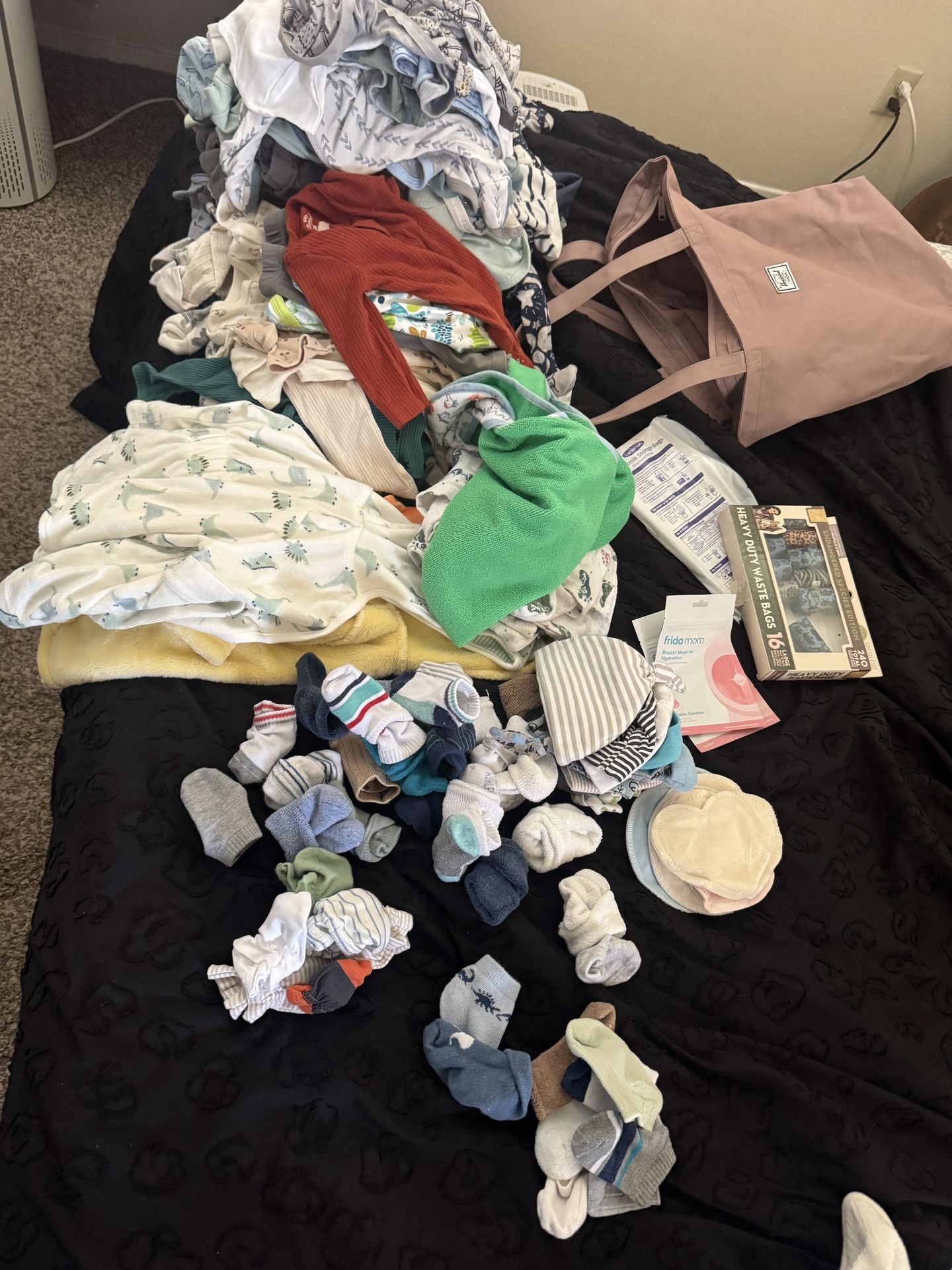 Over 150 Pieces Baby Boy Clothes/items And Free Hershel Tote Bag